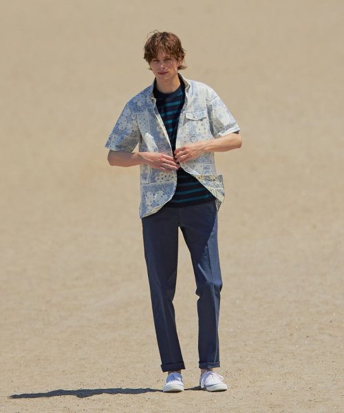 ペイズリーバンダナプリント シャツ 