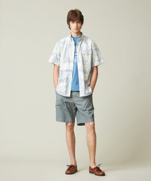 ペイズリーバンダナプリント シャツ 