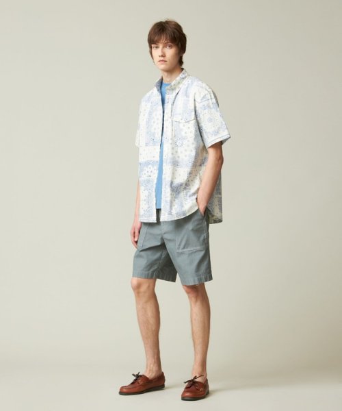 ペイズリーバンダナプリント シャツ 