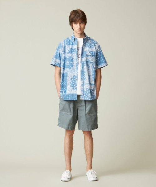 ペイズリーバンダナプリント シャツ 