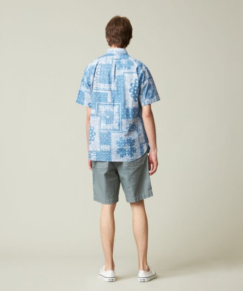 ペイズリーバンダナプリント シャツ 