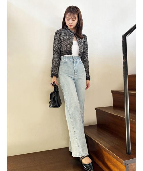 Sustainableストレッチフレアデニムパンツ(505858466)｜阪急