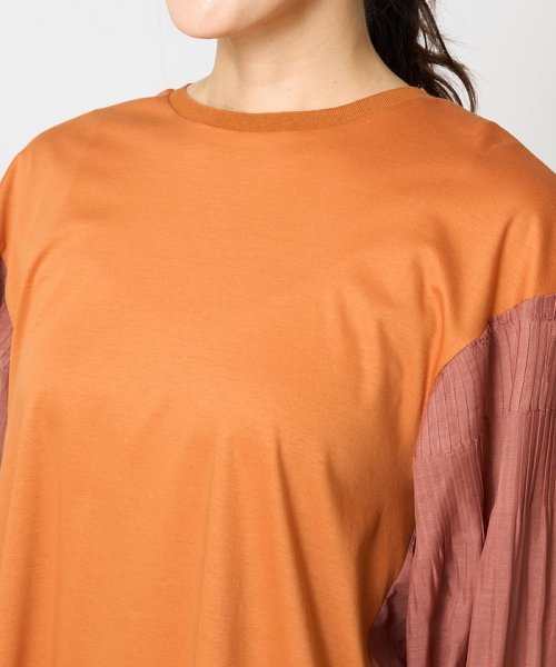 [接触冷感]ドライコットンボリュームスリーブ7分袖プルオーバー 