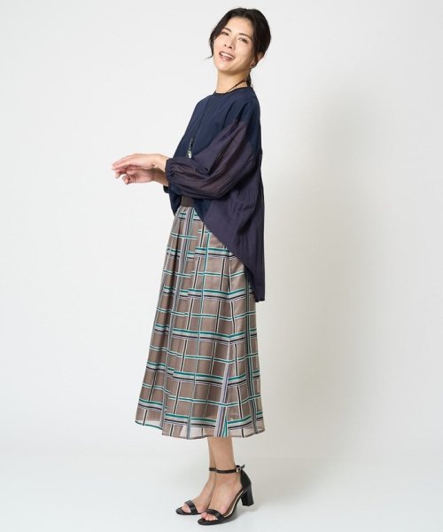 [接触冷感]ドライコットンボリュームスリーブ7分袖プルオーバー 