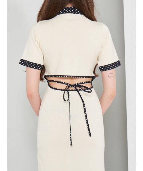 バックオープンドットニットロングワンピース(506467149) | Darich 