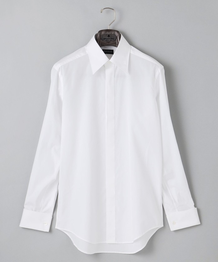 ターンブル & アッサー レギュラーカラー ダブルカフス ドレス シャツ 白 WEAR BLACK】レギュラーカラー ダブルカフス ドレスシャツ(506471633