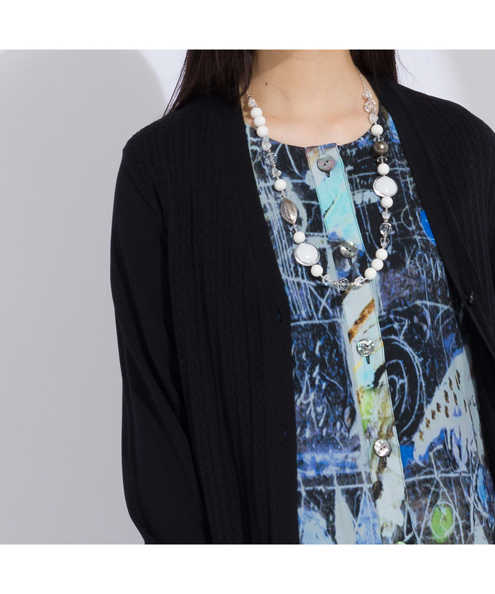 リリアンビューティ Liliane Burty ウォッシャブル Vネックカーディ