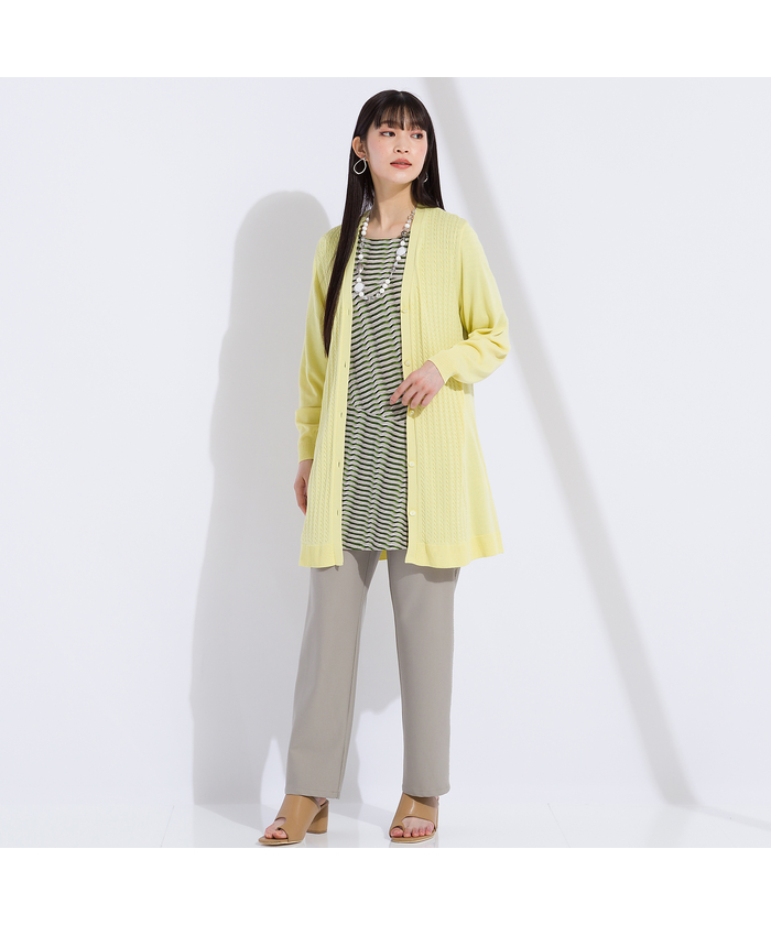 リリアンビューティ Liliane Burty ウォッシャブル Vネックカーディ