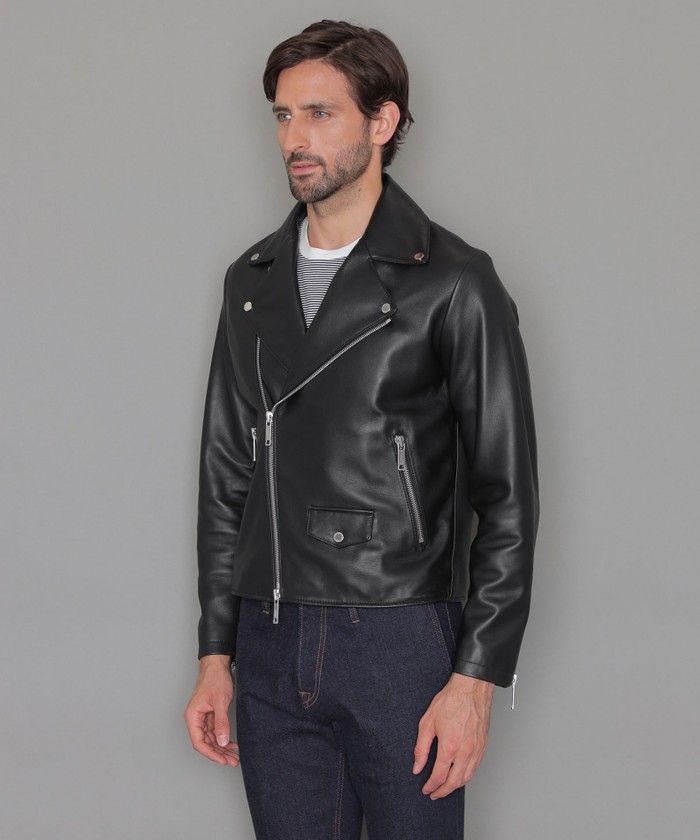 Weather proofed Leather】レザーダブルライダースジャケッ