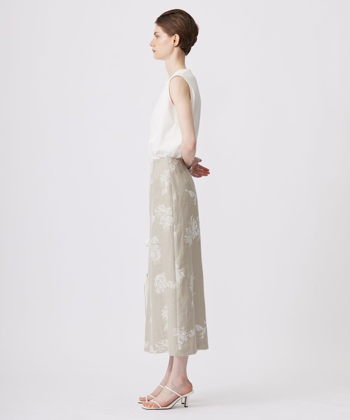 シェヴィダレン ◡̈ リネンスカート 洗える】リネンオックスフラワープリント スカート(506520946)｜阪急