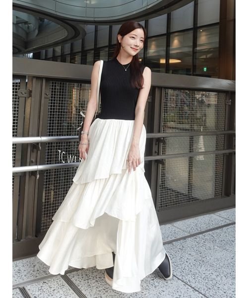 アシメティアードスカートコンビニットワンピース(506526671)｜阪急  