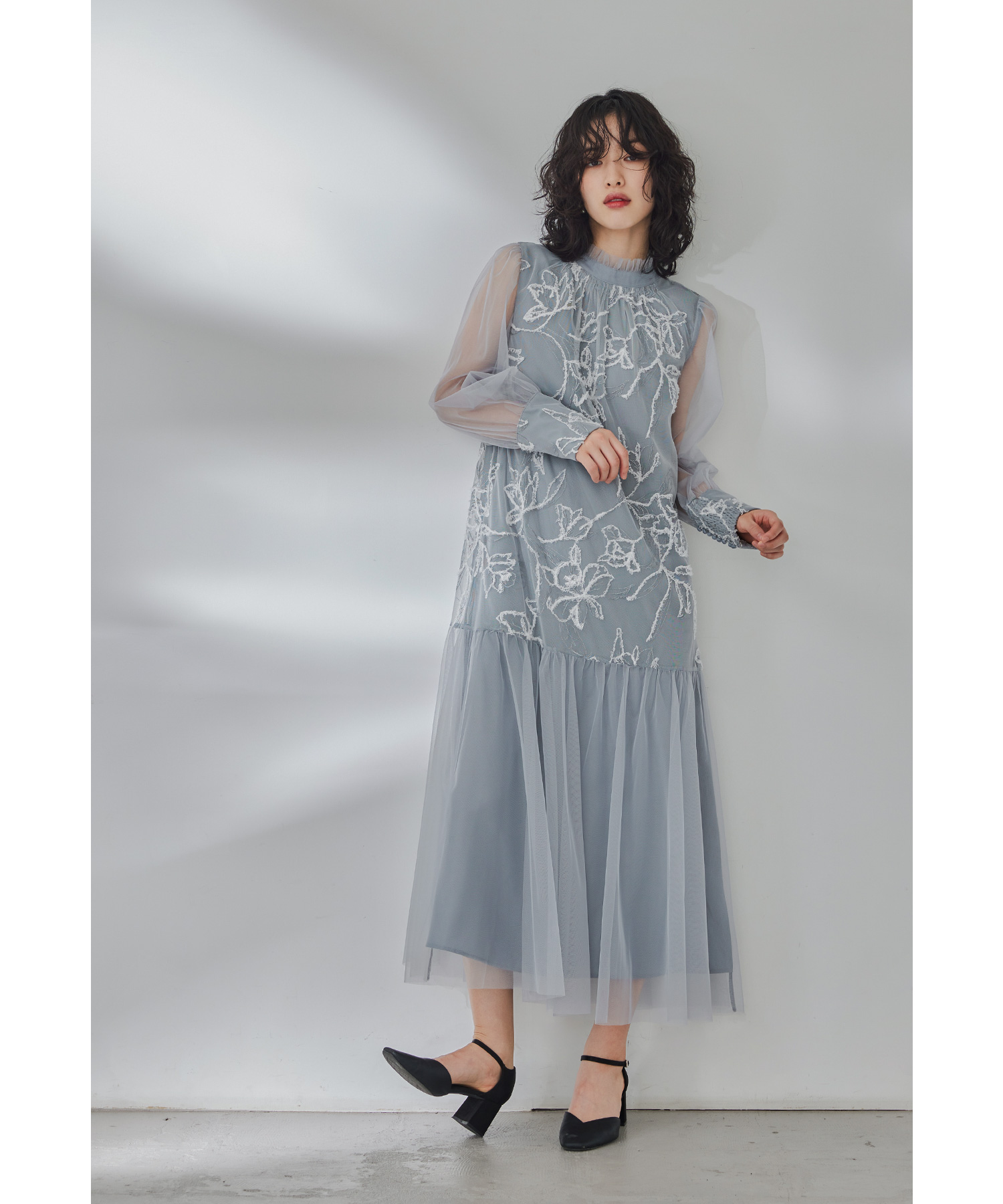 niana ニアナフラワー刺繍チュールドレスパーティーワンピース結婚式