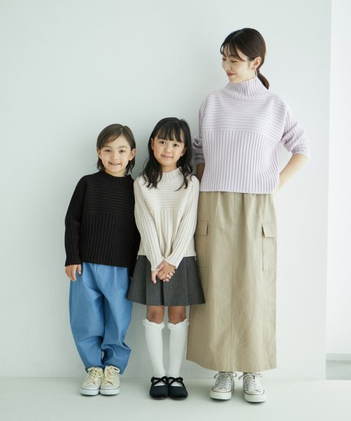 ROPE' PICNIC　KIDS(ロぺピクニックキッズ)/ 【KIDS】リブ切り替えニットプルオーバー/WEB限定サイズ:110cm・リンクコーデ/img23