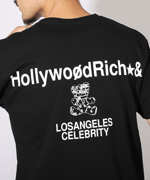 LUXSTYLE(ラグスタイル)/Hollywood rich.&(ハリウッドリッチドットアンド)Wハート刺繍ロゴ半袖Tシャツ/Tシャツ 半袖 メンズ レディース 刺繍 ロゴ ハート クマ 綿 /img13