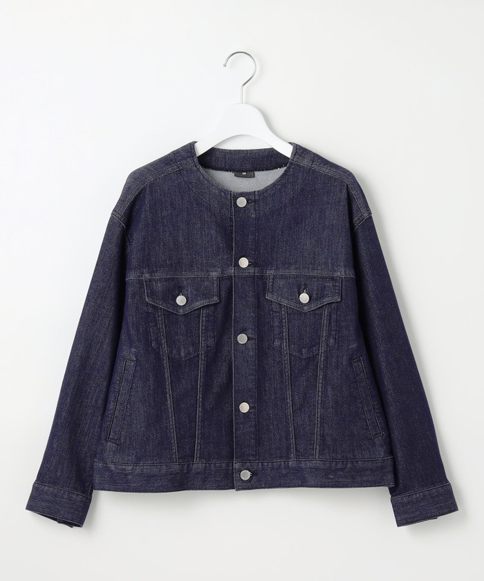 ご好評につき追加生産・洗える】USUKARU DENIM ノーカラージャケット