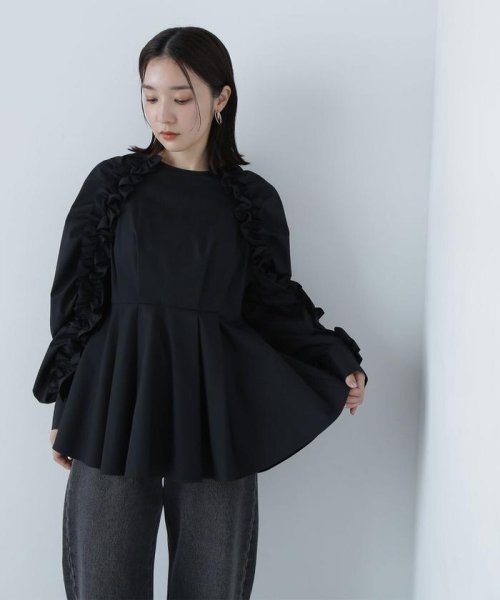 NATURAL BEAUTY BASIC(ナチュラルビューティーベーシック)/フリルスリーブペプラムブラウス　24AW/img05