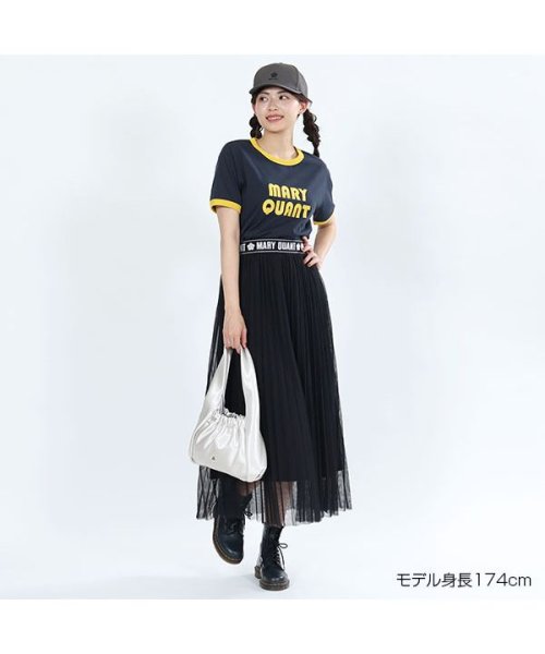 MARY QUANT(マリークヮント)/レトロロゴプリントリンガー２ Tシャツ/img20