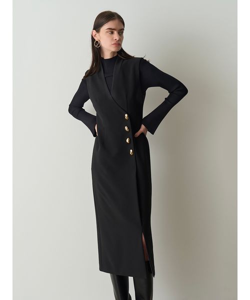 新品✨️スナイデル　金ボタンジレワンピース 2024 ロング インナー付き 新品✨️スナイデル 金ボタンジレワンピース 2024 ロング インナー付き