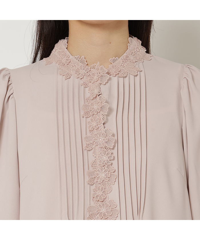 ローズティアラ RoseTiara ピンタック＆レースブラウス(506568644