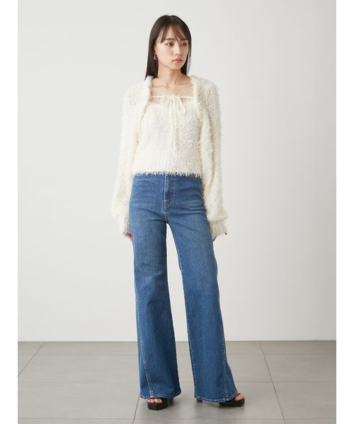 Sustainableストレッチフレアデニムパンツ(505858466)｜阪急