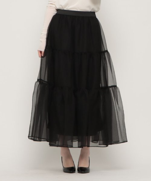 セール】【anana】シアーオーガンジーティアードスカート  