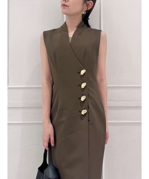 12/24まで】snidel 金ボタンジレワンピース スナイデル 金ボタンジレ