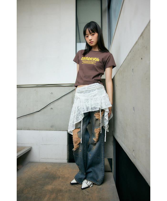 SLY L/W TORE IT UP FLARE JEANS-B ブルー 1