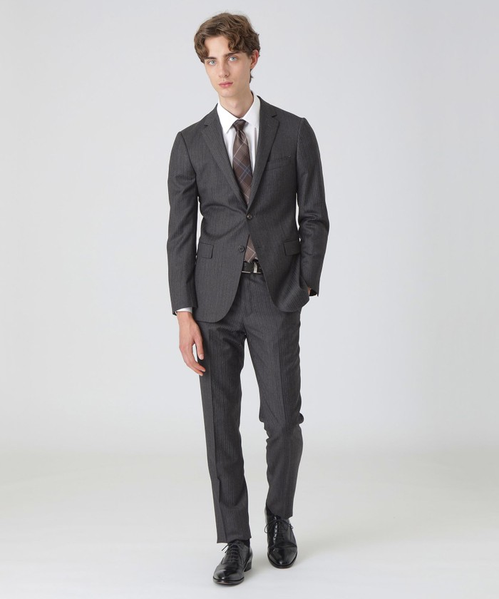 カラーストライプグレーヘリンボーンスーツ(506458770)｜HANKYU MEN'S