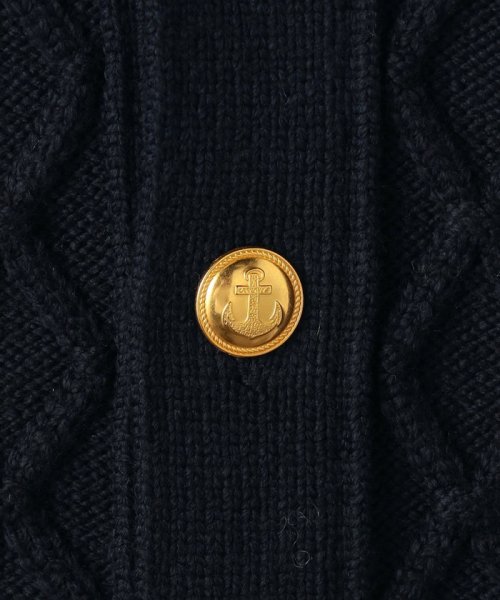 ハイブリットコットンケーブル クルーネックカーディガン(506649065  