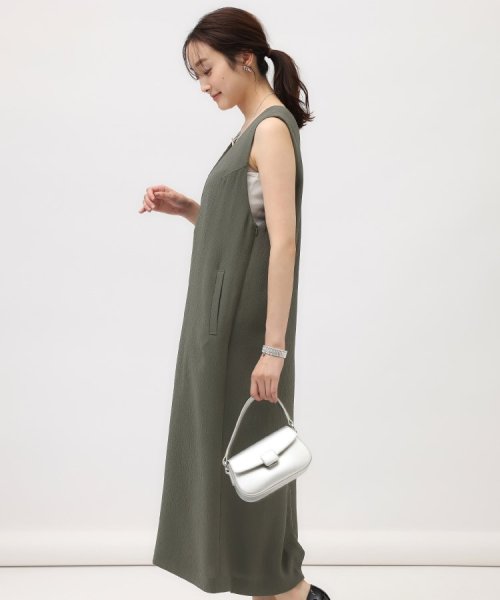 セットアップ可能/凹凸素材/軽量】クレープダブル イージージャンパー 