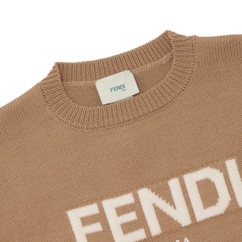 フェンディ 子供服 ニット セーター ブラウン ホワイト キッズ FENDI  