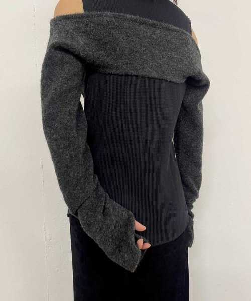 PAL OUTLET(パル　アウトレット)/【Pasterip】Loop yarn arm cover bolero/img03