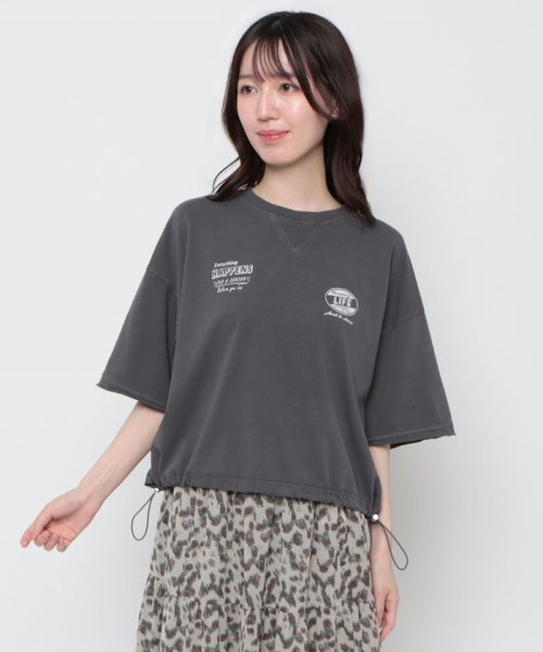 OLIVE des OLIVE(オリーブデオリーブ)/ピグメント加工ドロストT　トップス　Tシャツ　半袖　カジュアル　夏/img34