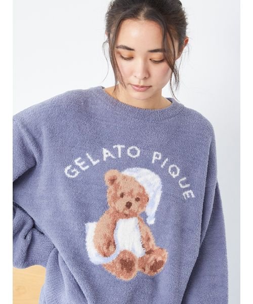 gelato pique(gelato pique)/【ONLINE限定】GOOD NIGHT BEAR ジャガードプルオーバー&スタージャガードショートパンツセット/img11