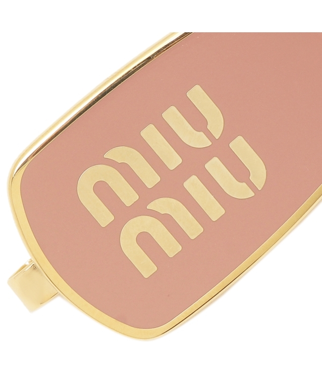 ピンク MIUMIU ロゴ ヘアクリップ ミュウミュウ ヘアピン ミュウ