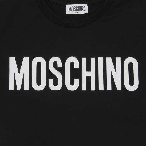 セール】モスキーノ 子供服 Tシャツ カットソー ロゴプリント ブラック 