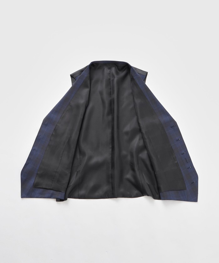 新品未使用 MINOVA 3ピース スーツ A6 日本製 563 MINOVAオーシャンブルーチェックスリーピーススーツ(506648507