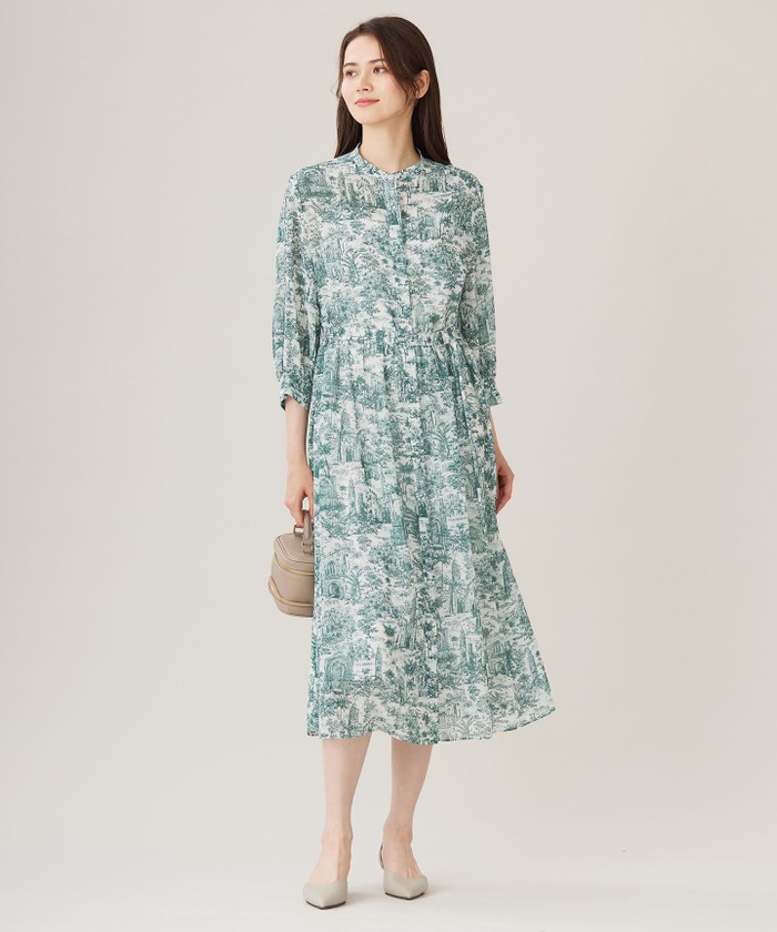 洗える】ランドスケーププリント ワンピース(506700914)｜阪急百貨店