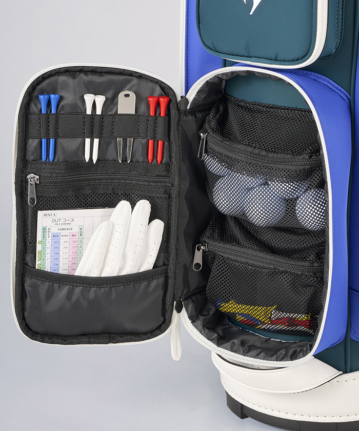 た*じ様 【新品未使用】キャディバック Munsingwear 合皮素材フラッグ飛び柄キャディバッグ（レディース