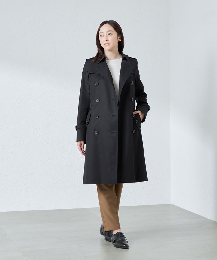 【美品】＜100年コート＞スタンダードモデル ロング トレンチコート 100年コート＞スタンダードモデル ダブルトレンチコート