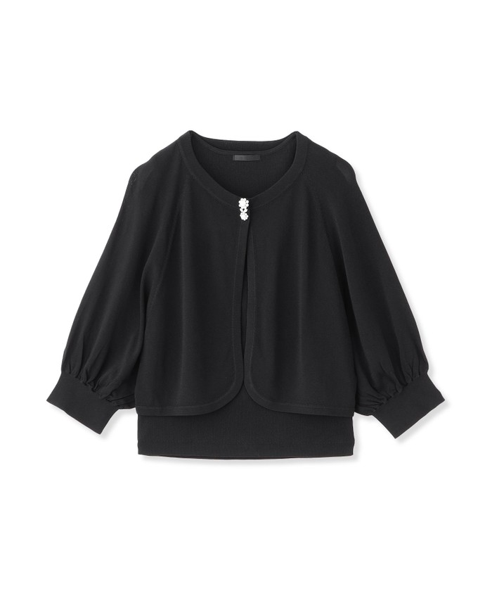 TO BE CHIC ボレロセット ブラック TO BE CHIC｜フラワー刺しゅうコンビ ボレロ | Rakuten Fashion