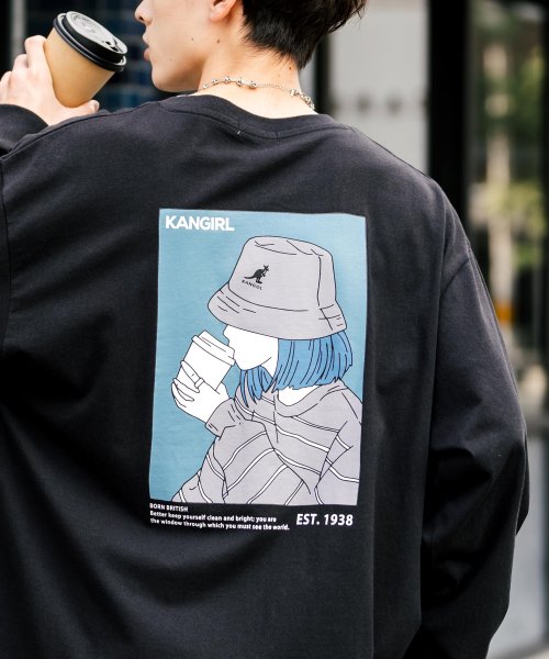 Rocky Monroe(ロッキーモンロー)/KANGOL カンゴール Tシャツ 長袖 バックプリント メンズ レディース カンガール カットソー イラスト オーバーサイズ ビッグシルエット リラックス ゆ/img35