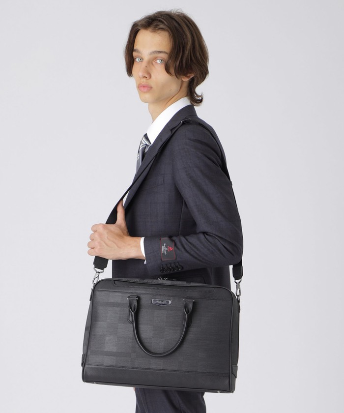 シャドークレストブリッジチェックブリーフバッグ(506465752)｜HANKYU