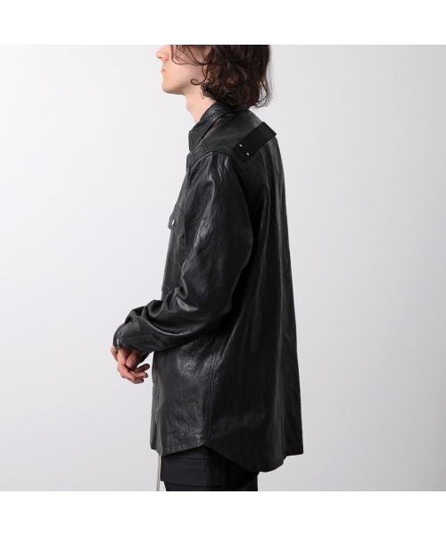 セール】Rick Owens レザージャケット OUTERSHIRT RU02D6729 LBW 