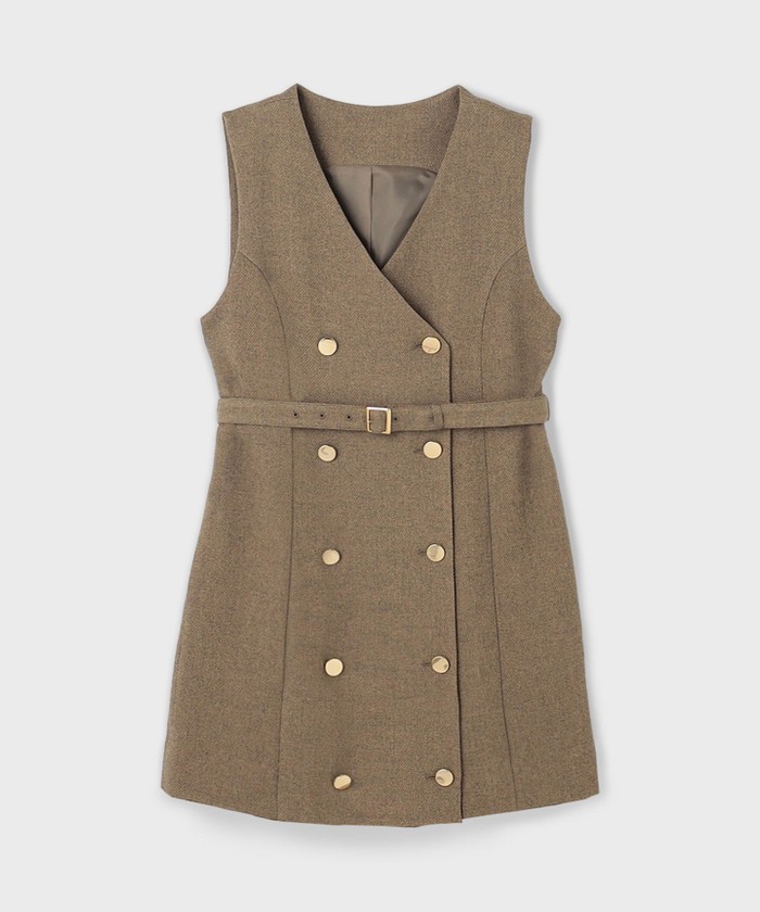 【未使用】Diagram ダイアグラム カルゼコンビジレワンピース キャメル グレースコンチネンタル ダイアグラム ジレ ワンピース キャメル