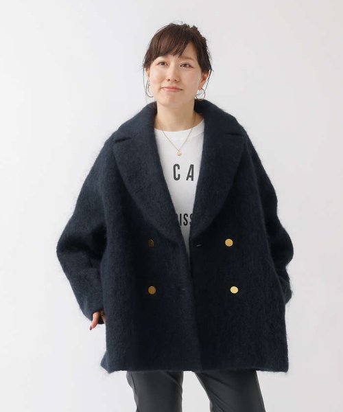 plageプラージュ/Shaggy 焼き付き Hoodie コート シャギーフーディコート