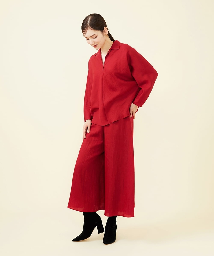 美品　Sybilla カットワークワンピース　オケージョン　ボルドー　Ｍ相当 セール】 モチーフカットワークジャージワンピース （ロング