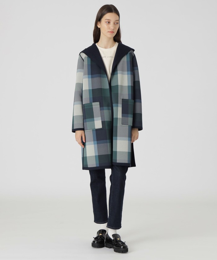 クレストブリッジチェックリバーシブルダンボールコーディガン