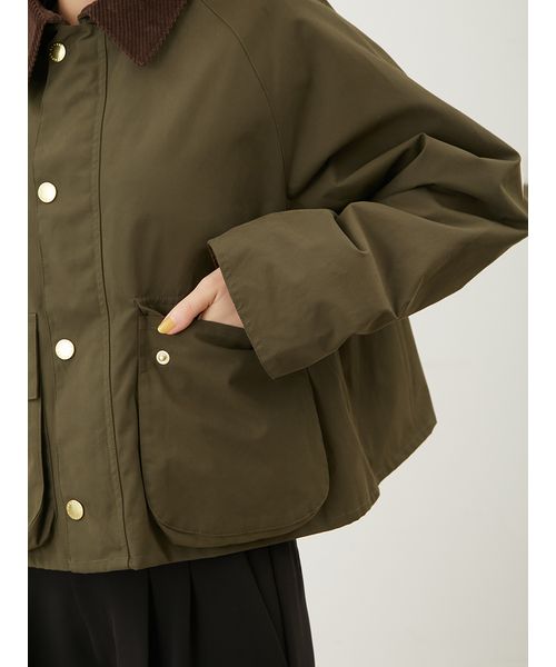 Mila Owen別注　Barbour ショートジャケット ブラック・ブラウン 別注】<Barbour>ショートジャケット | ミラ オーウェン(Mila Owen