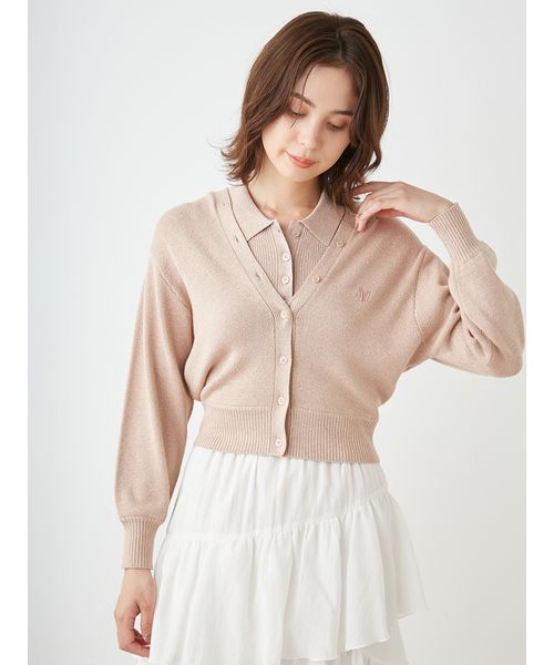 柔らかな質感の ラメノースリポロ&カーデセット(506836914)｜阪急百貨店公式通販 トップス